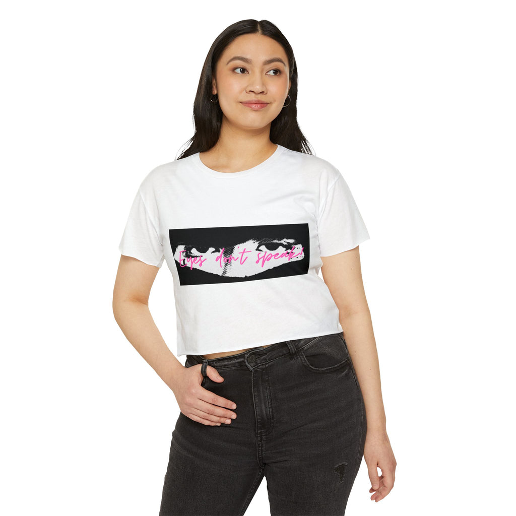 Festival Crop Top — "The Eyes, Chico" Graphic Crop Tee